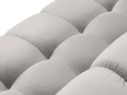 Sofá|Cosmopolitan Design - Sofá panorâmico "Bali" 9 lugares em veludo prata - 327x256x75cm Prateado