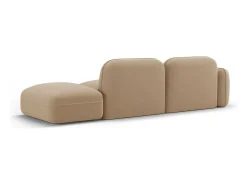 Cosmopolitan Design - Sofá modular direito "Sydney" 3 lugares em veludo areia - 295x90x70cm^ Sofá