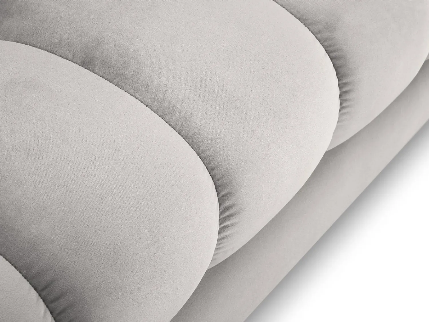 Discount Cosmopolitan Design - Sofá de canto esquerdo "Bali" 5 lugares em veludo prata - 293x185x75cm Prateado
