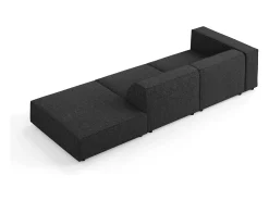 Sofá*Cosmopolitan Design - Sofá direito "Arendal" 4 lugares em tecido chenille - 262x102x70cm Preto