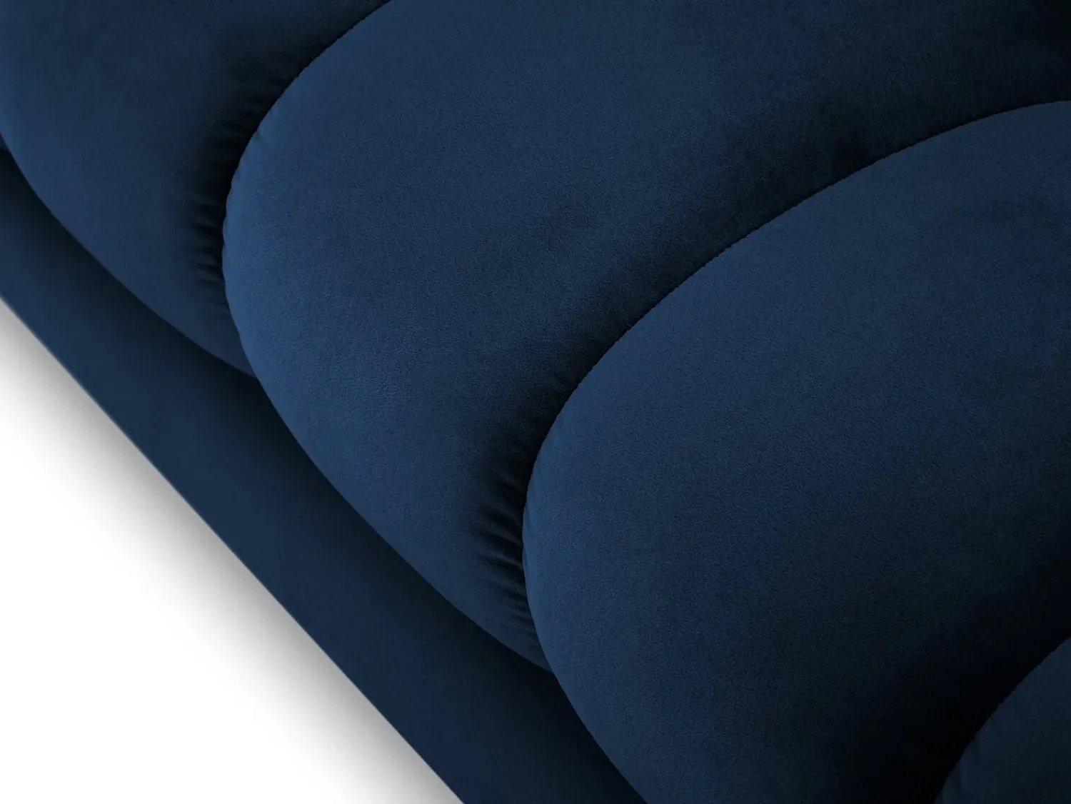 Sofá|Cosmopolitan Design - Sofá "Bali" 3 lugares em veludo azul real - 177x92x75cm Azul escuro