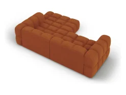 Outlet Cosmopolitan Design - Sofá modular de canto direito "Sky" 3 lugares em veludo - 244x162x75cm Terracota
