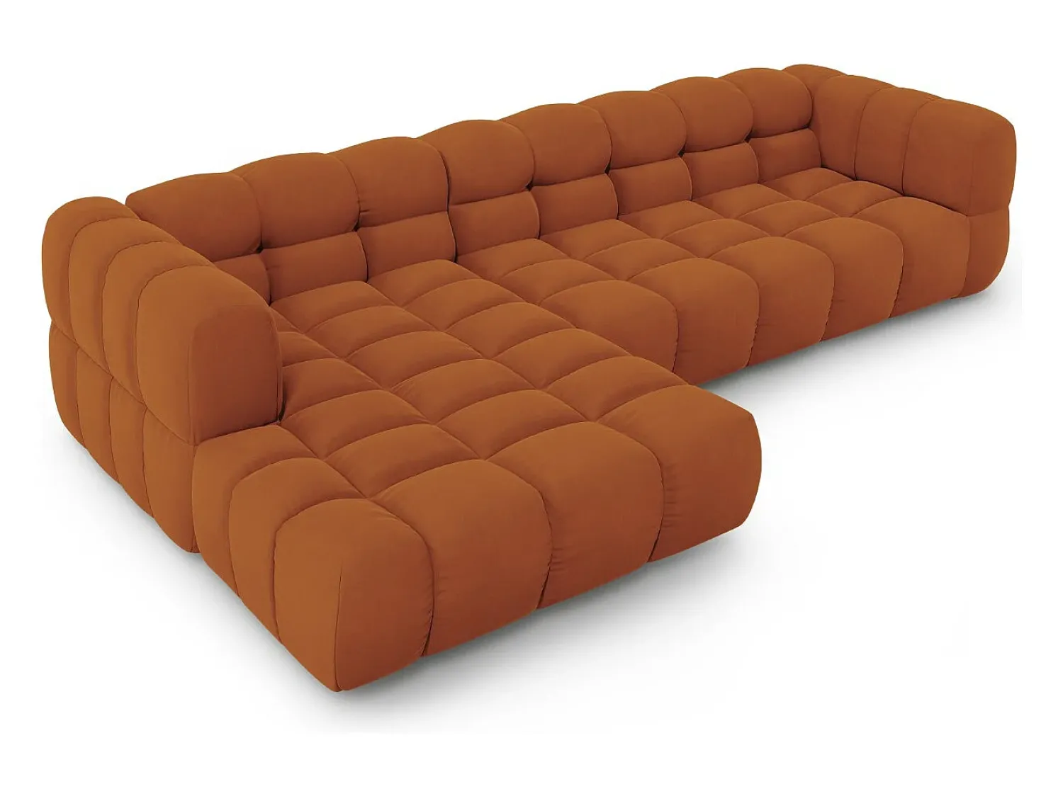 Cosmopolitan Design - Sofá modular de canto esquerdo "Sky" 4 lugares em veludo - 300x162x75cm^ Sofá