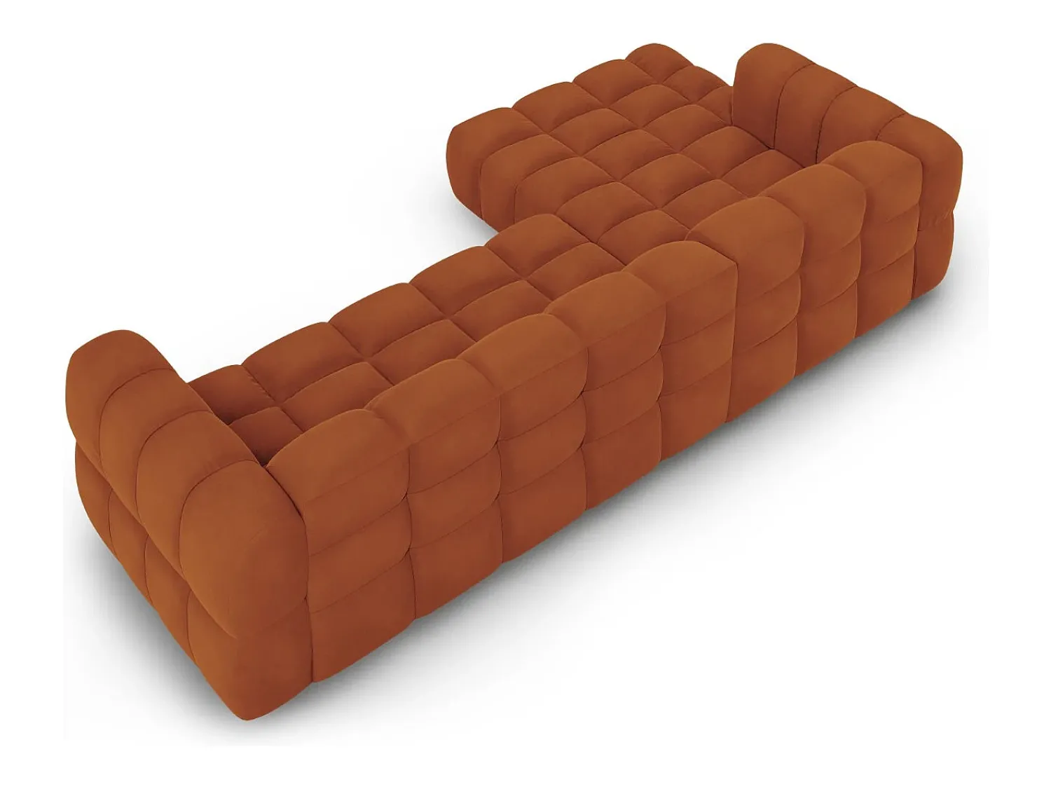Cosmopolitan Design - Sofá modular de canto esquerdo "Sky" 4 lugares em veludo - 300x162x75cm^ Sofá