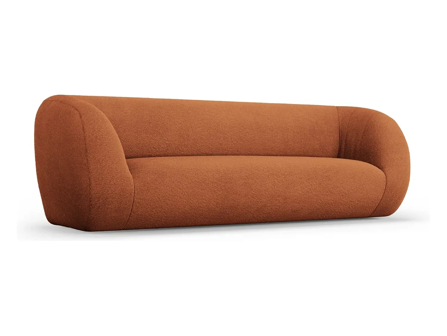 Cosmopolitan Design - Sofá "Essen" 3 lugares em tecido bouclé marrom - 230x95x86cm^ Sofá