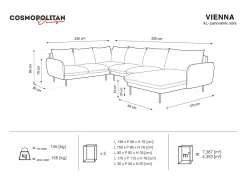 Hot Cosmopolitan Design - Sofá de canto panorâmico à esquerda 