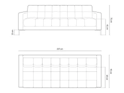 Sofá|Cosmopolitan Design - Sofá "Bali" 4 lugares em tecido estrutural claro - 217x92x75cm Bege