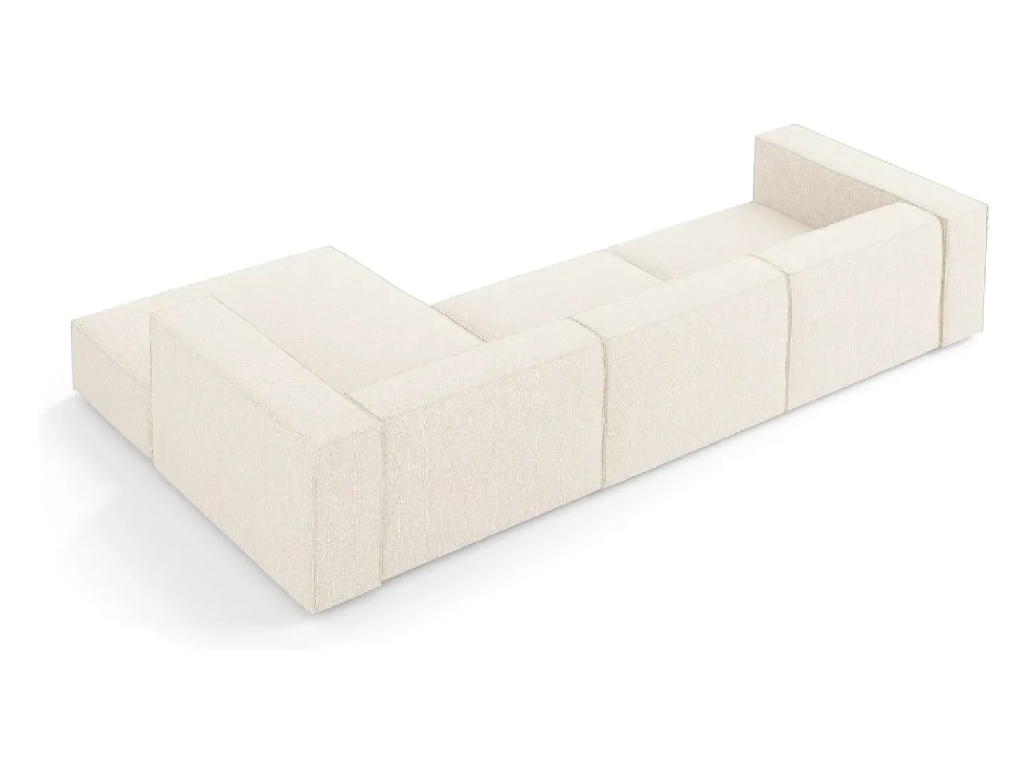 Cosmopolitan Design - Sofá de canto direito "Arendal" 4 lugares em tecido chenille claro - 284x166x70cm^ Sofá