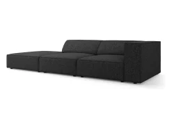 Sofá*Cosmopolitan Design - Sofá esquerdo "Arendal" 4 lugares em tecido chenille - 262x102x70cm Preto