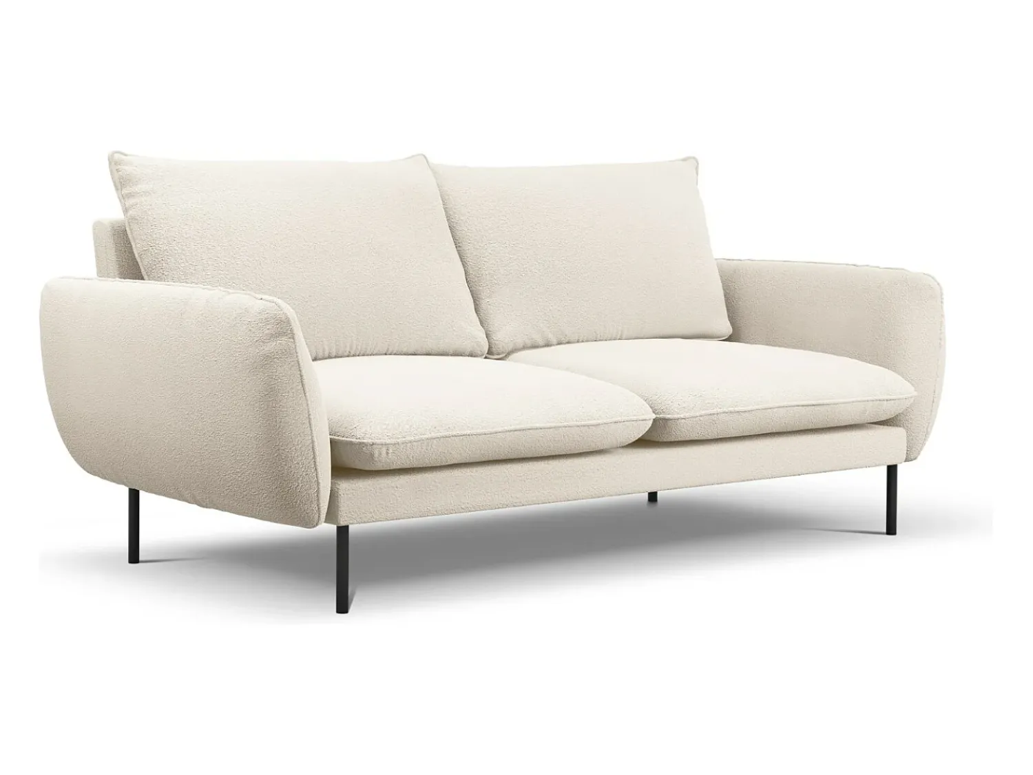 Sofá|Cosmopolitan Design - Sofá "Vienna" 3 lugares em tecido bouclé - 200x92x95cm Bege