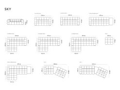Sofá|Cosmopolitan Design - Sofá modular de canto esquerdo "Sky" 3 lugares em veludo areia - 244x162x75cm Camel