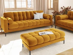 Hot Cosmopolitan Design - Sofá "Bali" 3 lugares em veludo - 177x92x75cm Amarelo