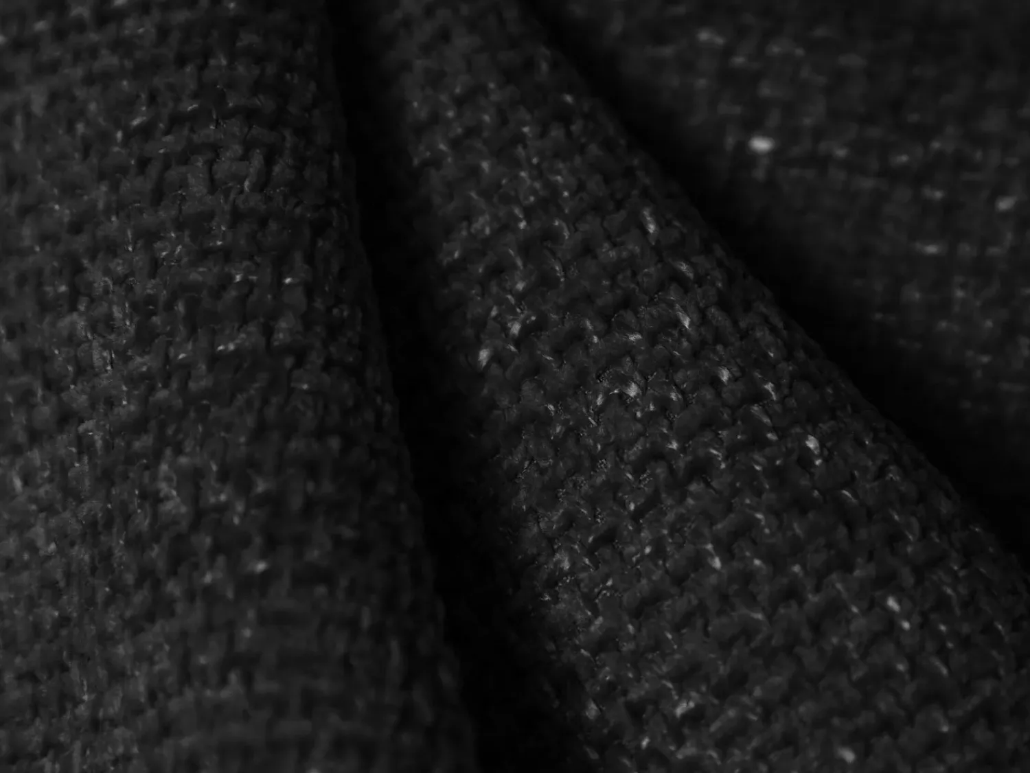 Sofá*Cosmopolitan Design - Sofá de canto direito "Nolio" 4 lugares em tecido chenille - 315x250x72cm Preto