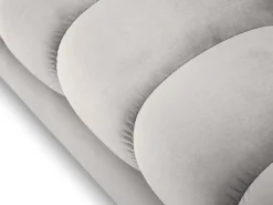 Sofá*Cosmopolitan Design - Sofá "Bali" 4 lugares em veludo prata - 217x92x75cm Prateado