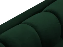 Hot Cosmopolitan Design - Sofá panorâmico "Bali" 7 lugares em veludo verde garrafa - 383x185x75cm Verde pinho