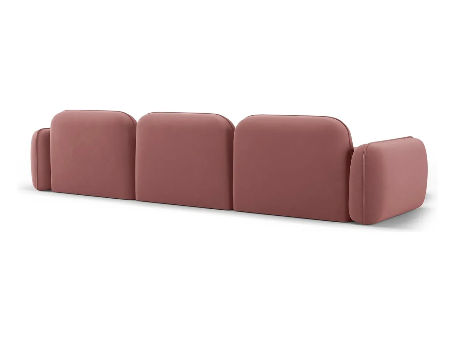 Sofá|Cosmopolitan Design - Sofá modular de canto esquerdo "Sydney" 4 lugares em veludo salmão - 320x165x70cm Rosa claro