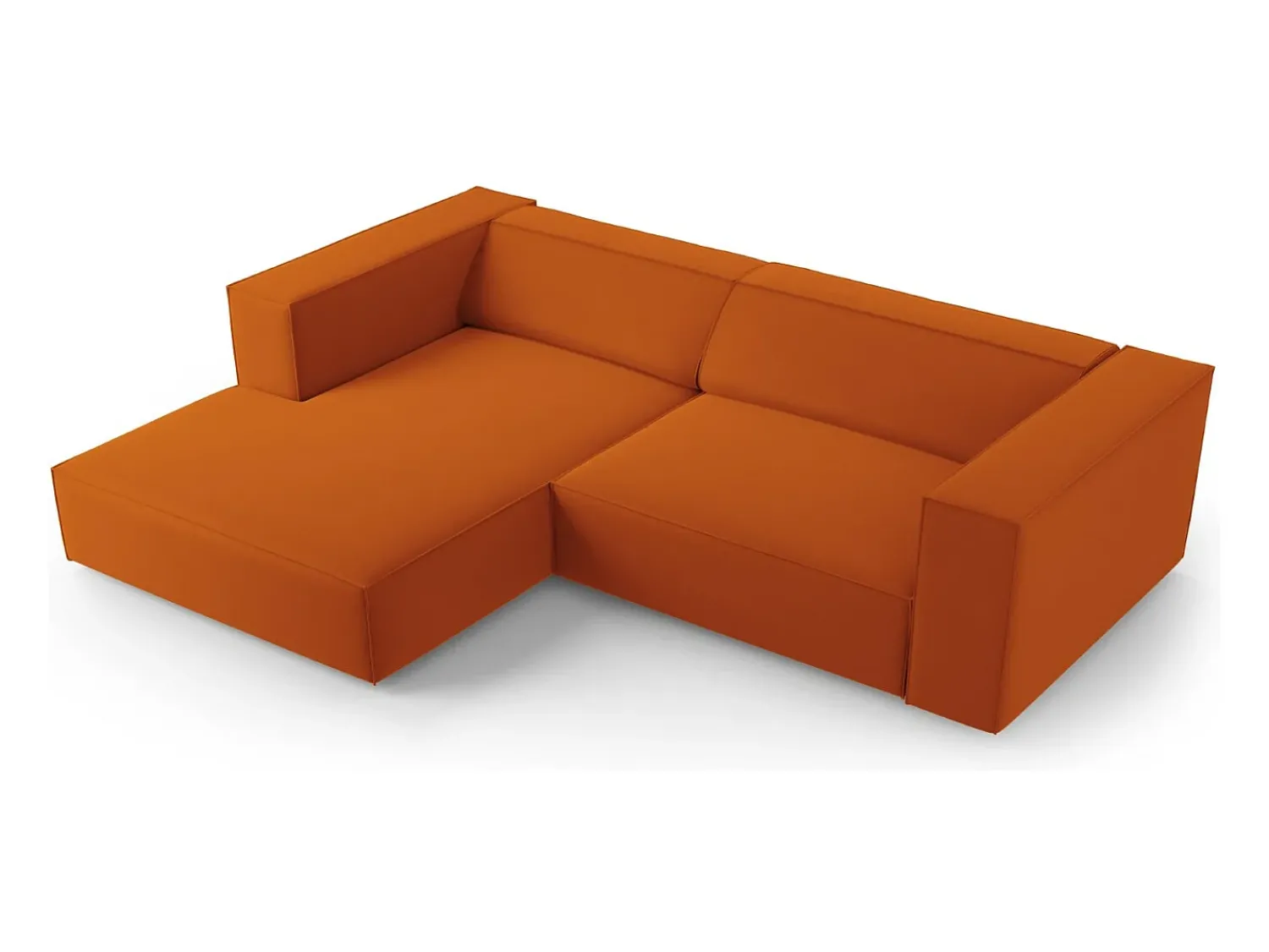 Cosmopolitan Design - Sofá de canto esquerdo "Arendal" 3 lugares em veludo - 224x166x70cm^ Sofá
