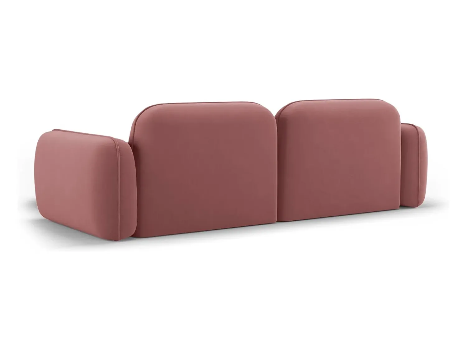 Sofá*Cosmopolitan Design - Sofá modular de canto direito "Sydney" 3 lugares em veludo salmão - 230x165x70cm Rosa claro