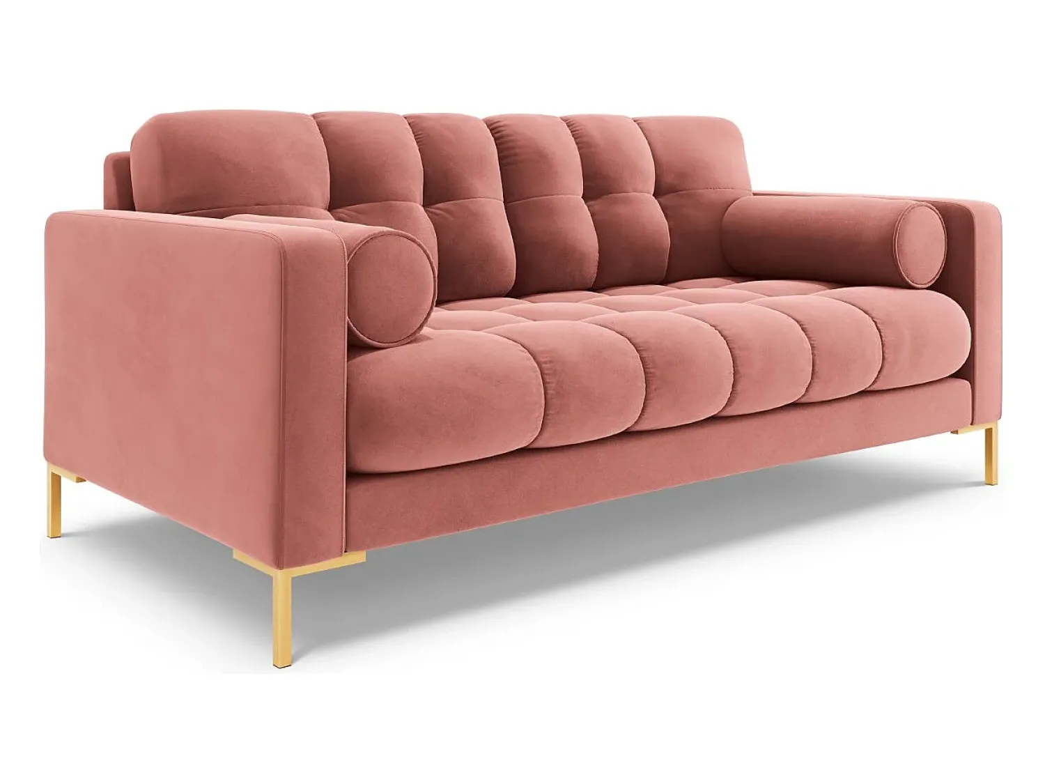 Online Cosmopolitan Design - Sofá "Bali" 2 lugares em veludo - 152x92x75cm Rosa