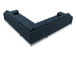 Online Cosmopolitan Design - Sofá de canto simétrico "Bali" 6 lugares em tecido estrutural - 256x256x75cm Azul