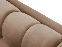 Sofá|Cosmopolitan Design - Sofá "Bali" 3 lugares em veludo - 177x92x75cm Bege