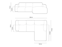 Sofá|Cosmopolitan Design - Sofá de canto direito 