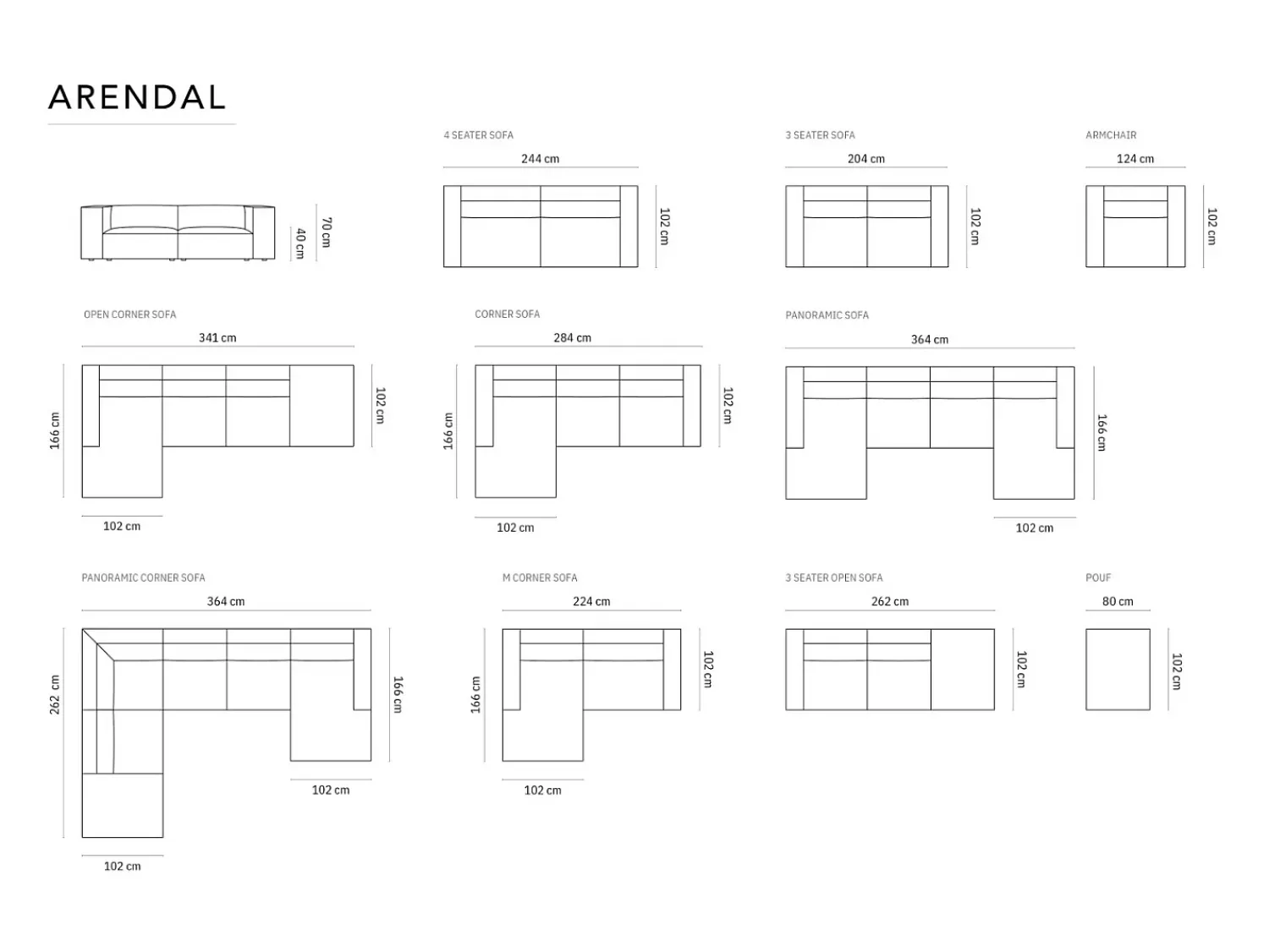 Sofá|Cosmopolitan Design - Sofá de canto esquerdo "Arendal" 4 lugares em veludo - 284x166x70cm Verde claro