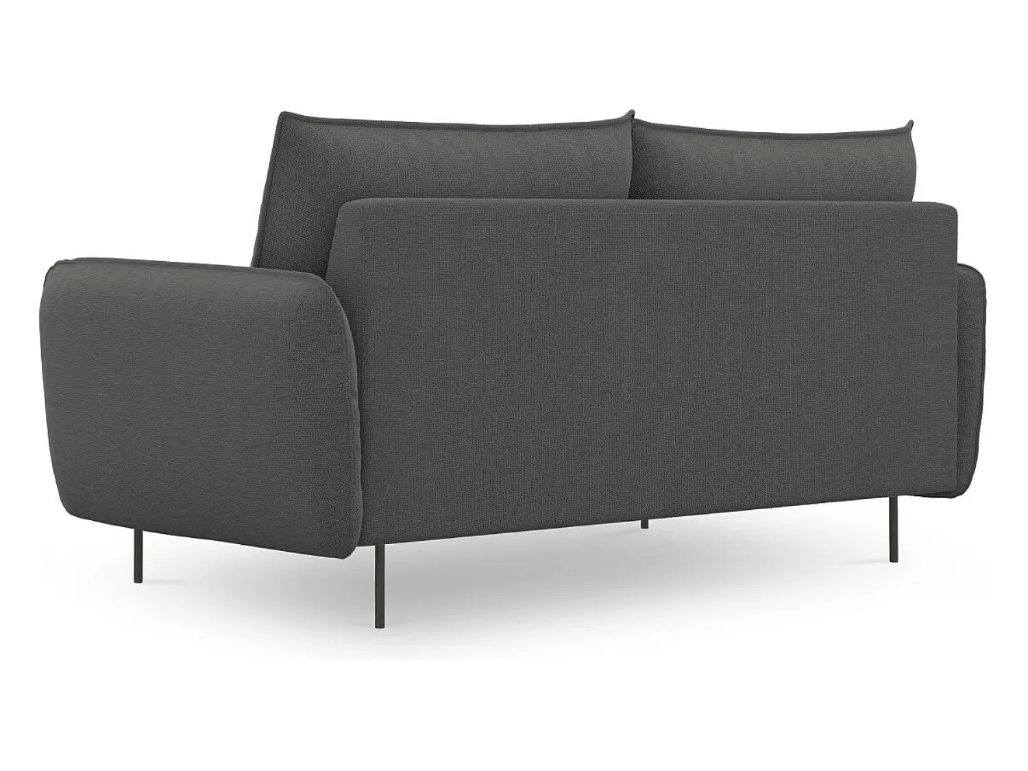 Best Cosmopolitan Design - Sofá "Vienna" 2 lugares em tecido estrutural cinza escuro - 160x92x95cm Cinza antracite