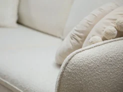 Discount Cosmopolitan Design - Sofá de canto esquerdo "Vienna" 5 lugares em tecido bouclé - 255x170x95cm Preto