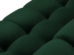 Sofá|Cosmopolitan Design - Sofá de canto direito panorâmico "Bali" 7 lugares em veludo verde garrafa - 327x256x75cm Verde pinho