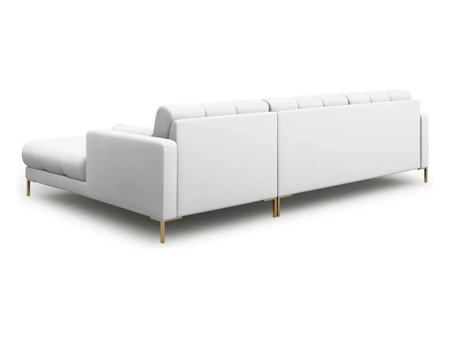 Best Cosmopolitan Design - Sofá de canto direito "Bali" 5 lugares em tecido estrutural cinza claro - 293x185x75cm Cinzento claro