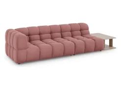Cosmopolitan Design - Sofá modular direito "Sky" 4 lugares em veludo salmão - 297x102x75cm^ Sofá