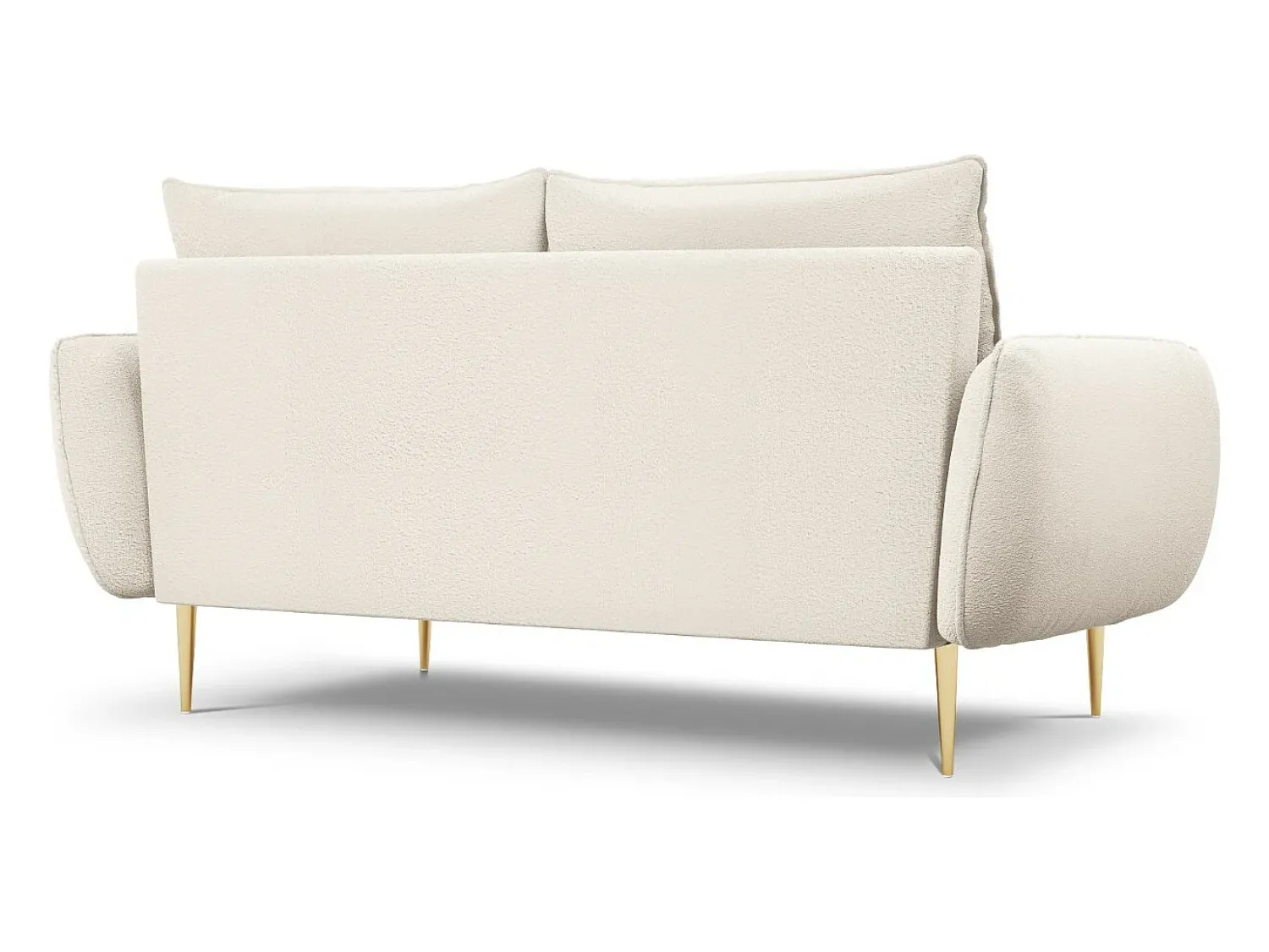 Sofá*Cosmopolitan Design - Sofá "Vienna" 2 lugares em tecido bouclé - 160x92x95cm Bege