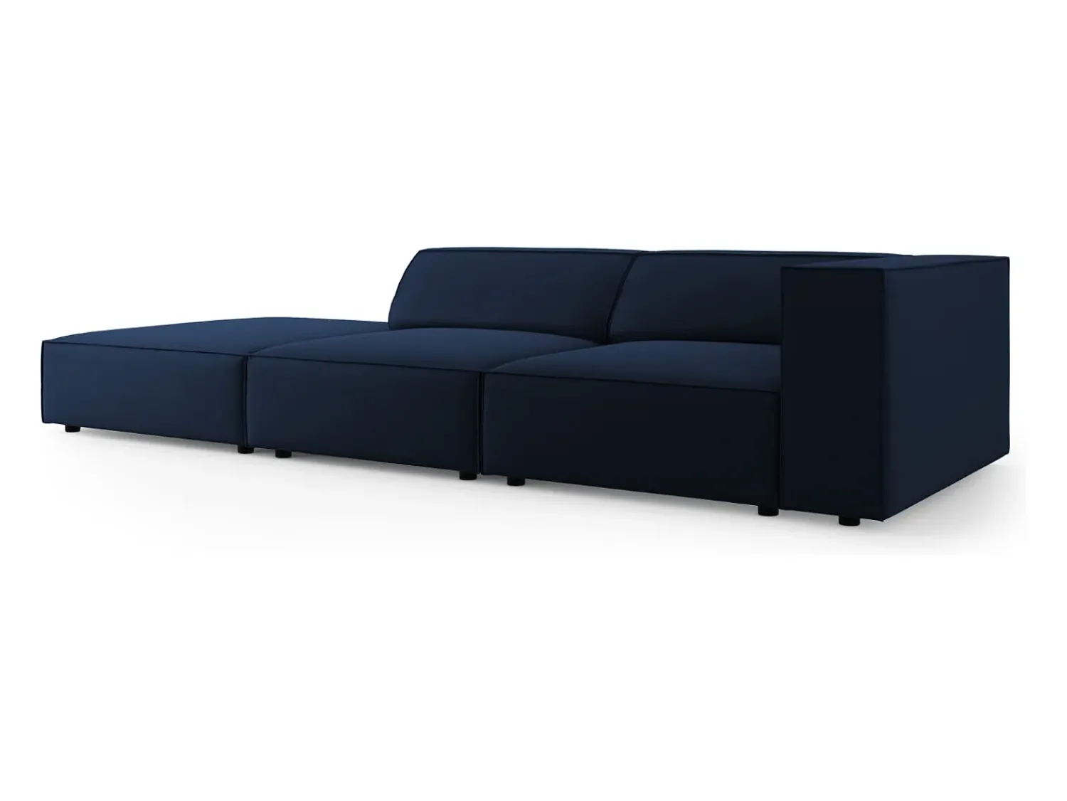 Sofá|Cosmopolitan Design - Sofá esquerdo "Arendal" 4 lugares em veludo azul real - 262x102x70cm Azul escuro