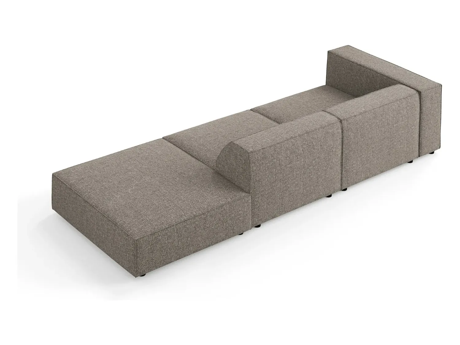 Sofá|Cosmopolitan Design - Sofá direito "Arendal" 4 lugares em tecido chenille cinza - 262x102x70cm Cinzento