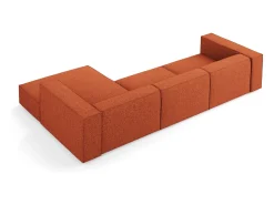 Sofá|Cosmopolitan Design - Sofá de canto direito "Arendal" 4 lugares em tecido chenille - 284x166x70cm Terracota