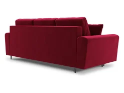 Sofá*Cosmopolitan Design - Sofá-cama com compartimento de arrumação "Kyoto" 3 lugares em veludo - 235x100x88cm Vermelho