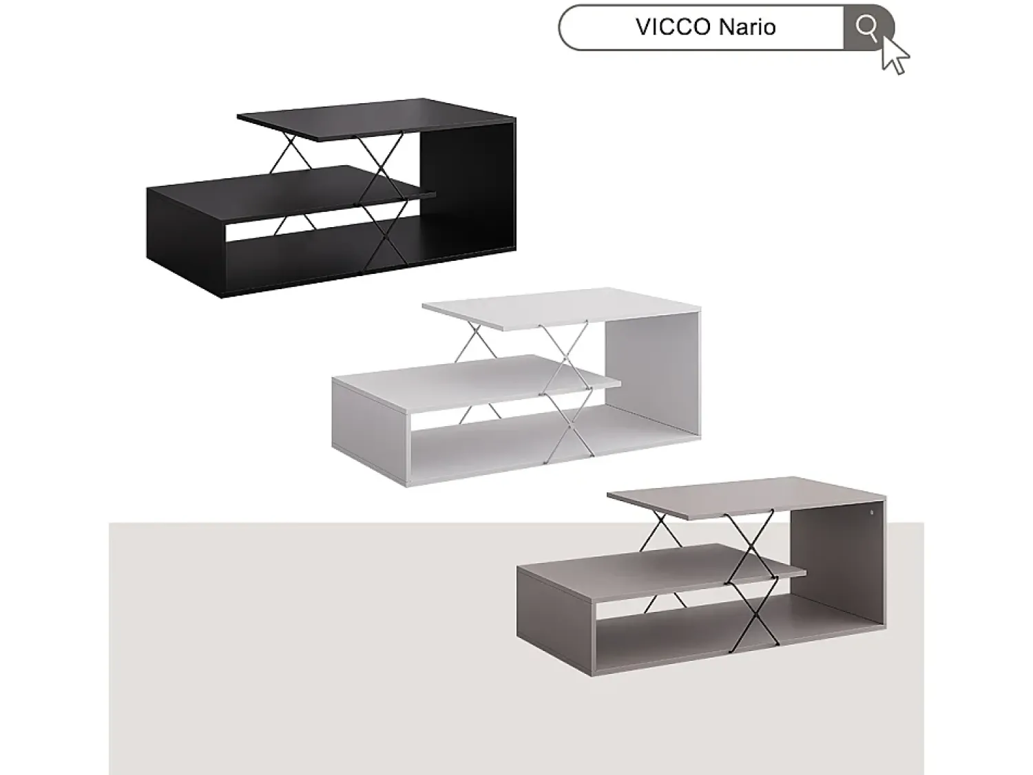 Discount Vicco Couchtisch 100x50x40.5 nario Branco