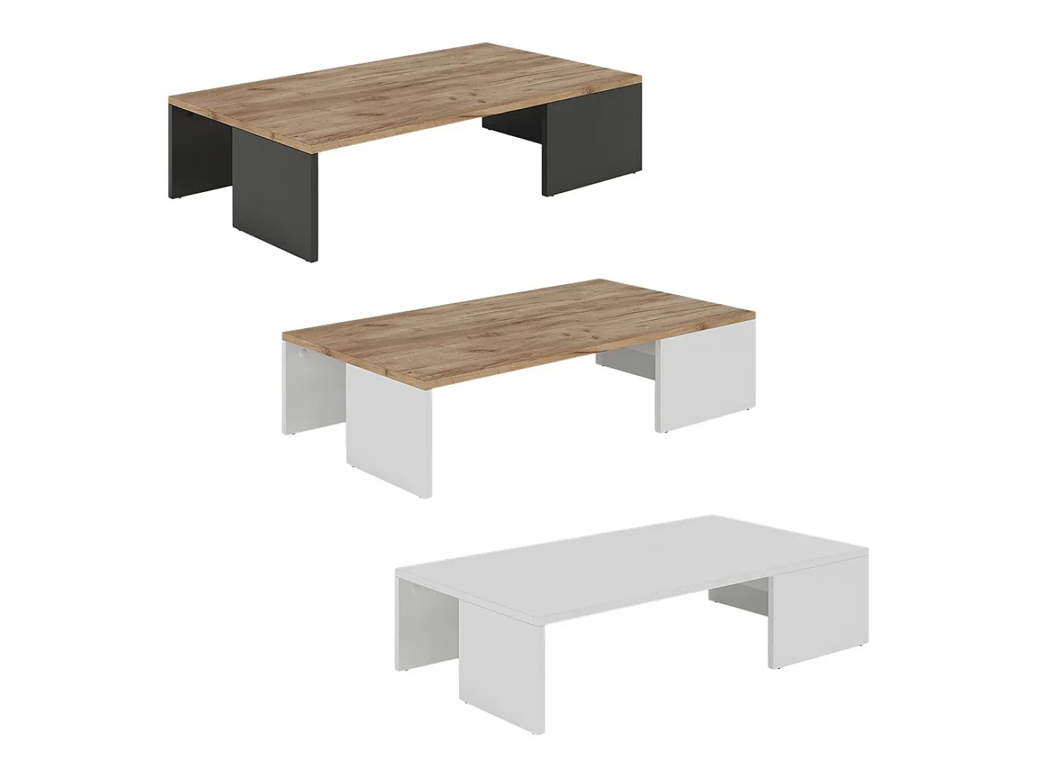 Best Vicco Couchtisch carvalho branco/dourado 90x50x21.4 hardi Natural escuro