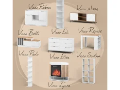 Mesa De Centro|Vicco Couchtisch carvalho goldkraft/branco 90x49.4x43.8 hasso Natural escuro