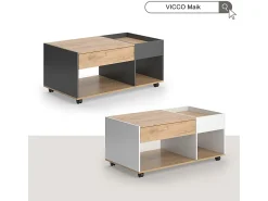 Mesa De Centro|Vicco Couchtisch carvalho goldkraft/antracite 110x60x49.5 maik Natural escuro