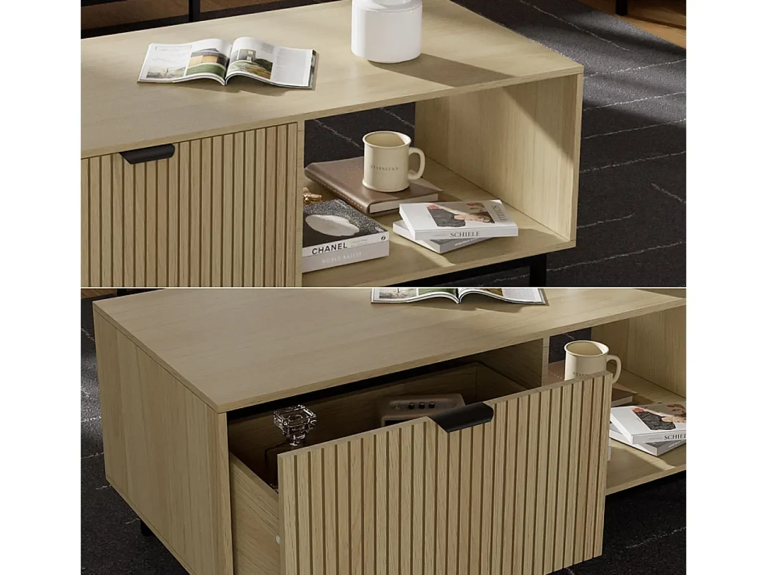 Mesa De Centro|Vicco Couchtisch carvalho 110x50x45 lennox Natural claro