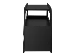 Discount Credenza, tavolino moderno nero con ruote, design arrotondato sicuro (81x33x51,5 cm) Preto