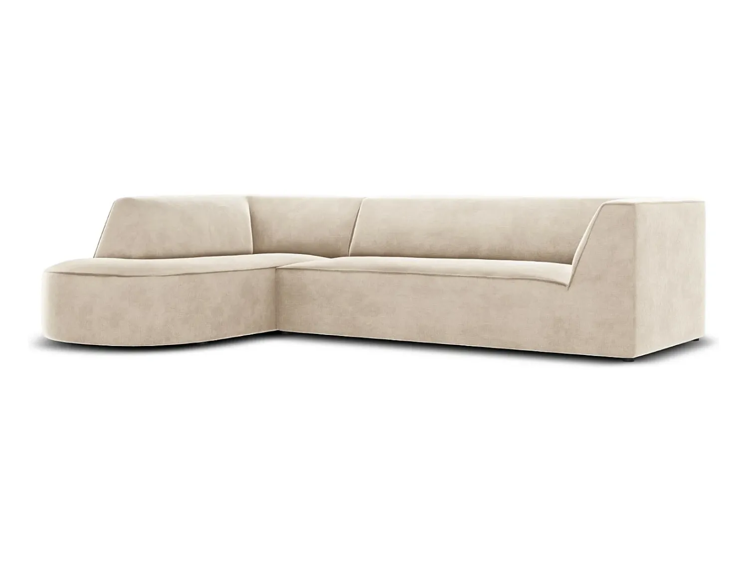 CXL by Christian Lacroix - Sofá de canto esquerdo "Charles" 4 lugares em veludo claro - 273x180x69cm^ Sofá