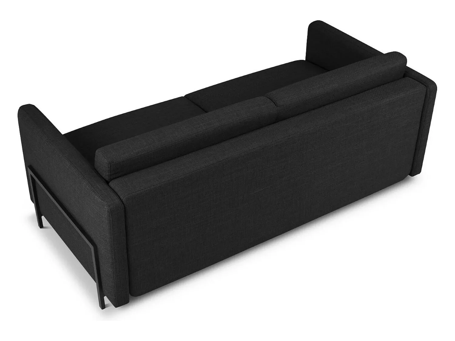 CXL by Christian Lacroix - Sofá-cama "Yanis" 3 lugares em tecido estrutural cinza escuro - 202x102x80cm Cinza antracite