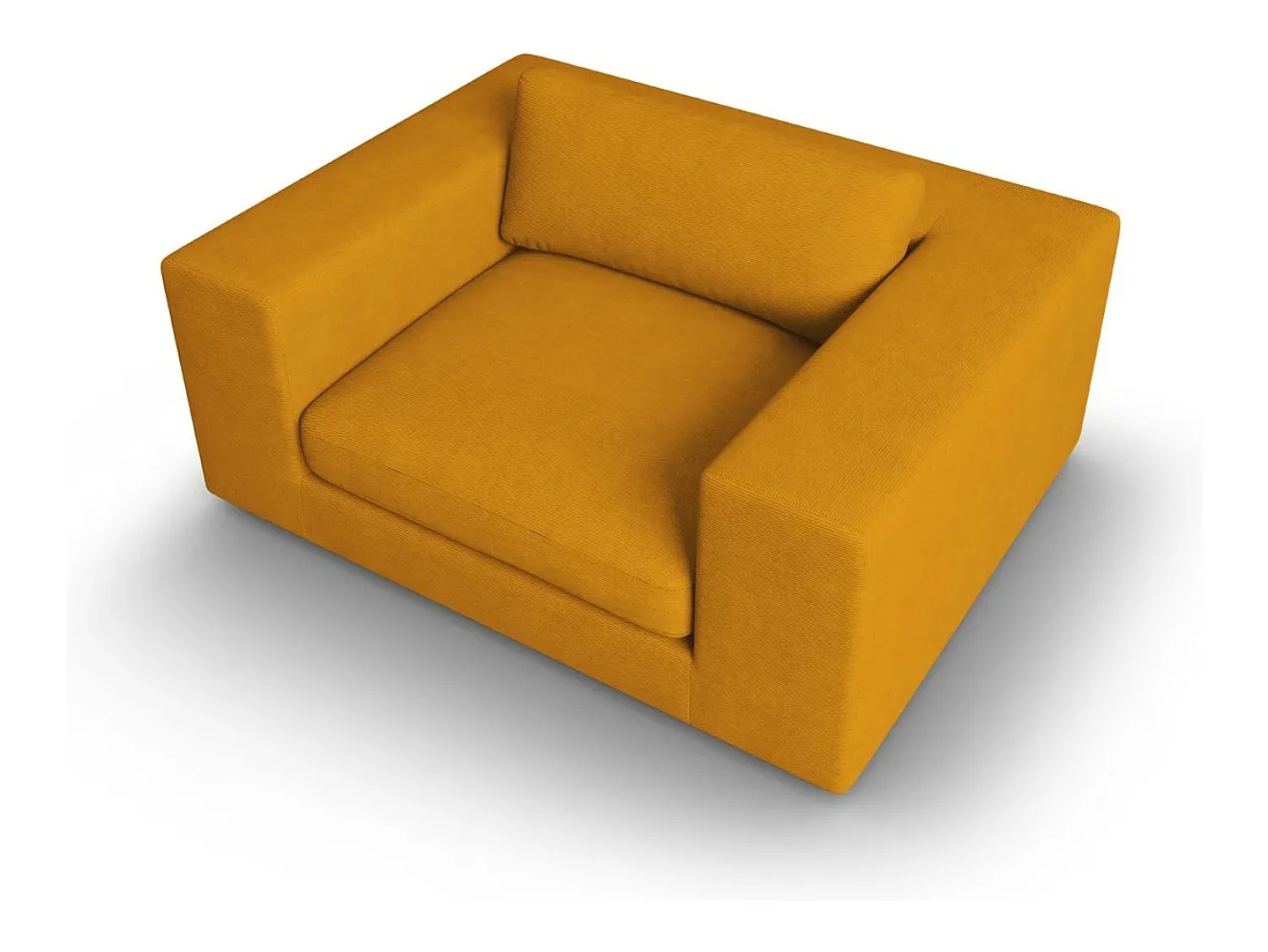 CXL by Christian Lacroix - Sofá "Tendance" 1,5 lugares em veludo cotelê - 156x122x72cm Amarelo