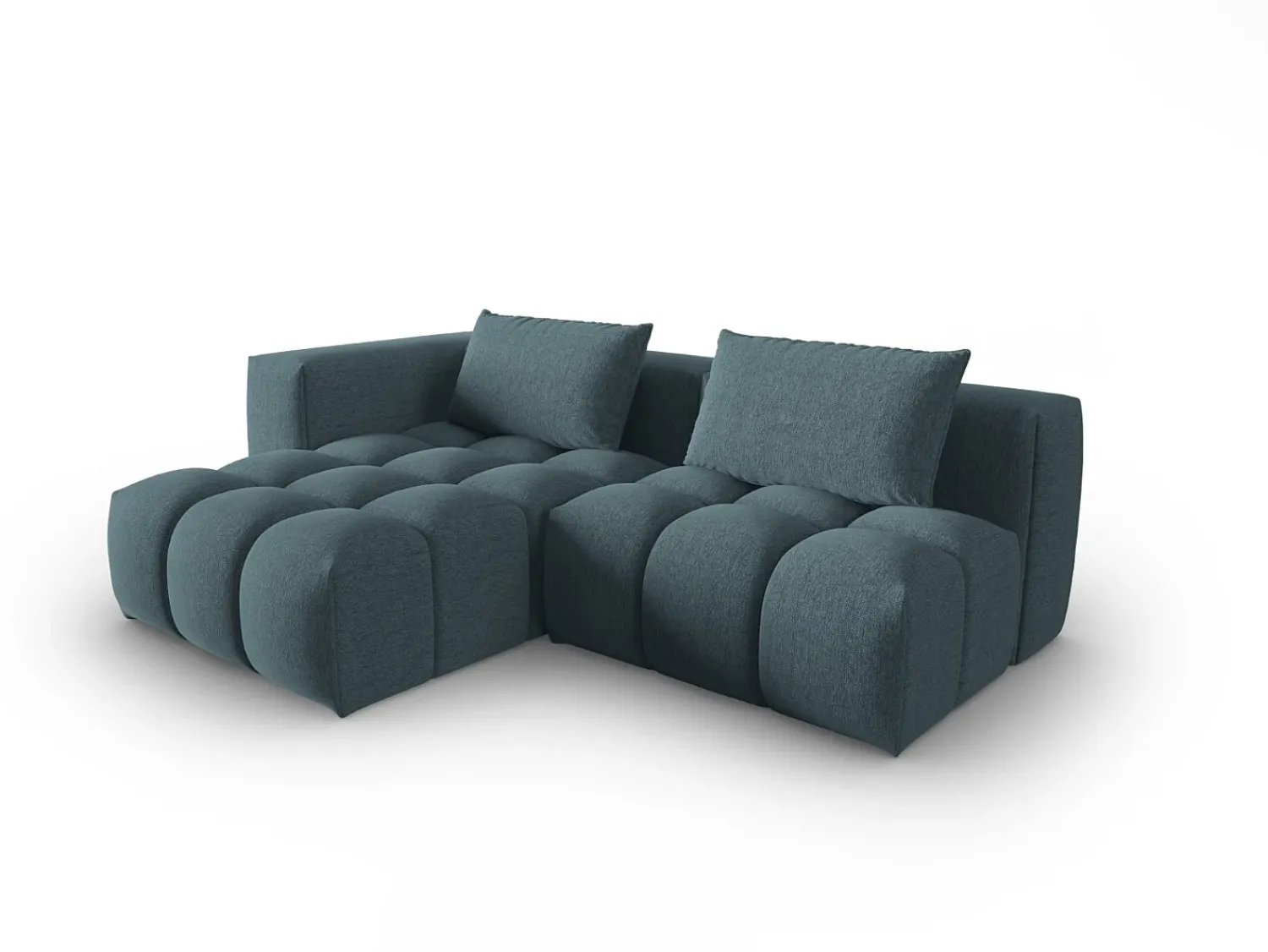 Sofá|CXL by Christian Lacroix - Sofá modular de canto esquerdo "Lorella" 3 lugares em tecido estrutural - 205x145x70cm Azul claro