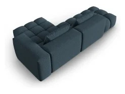 Sofá*CXL by Christian Lacroix - Sofá modular de canto direito "Lorella" 4 lugares em tecido estrutural - 265x145x70cm Azul escuro