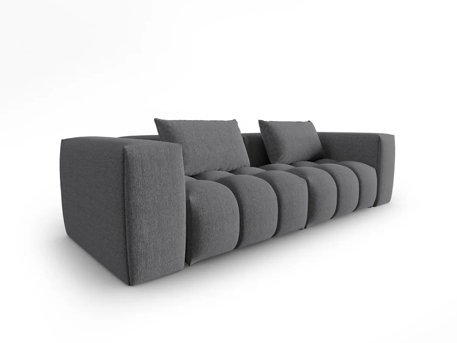 Sofá|CXL by Christian Lacroix - Sofá modular "Lorella" 3 lugares em tecido estrutural cinza - 230x85x70cm Cinzento