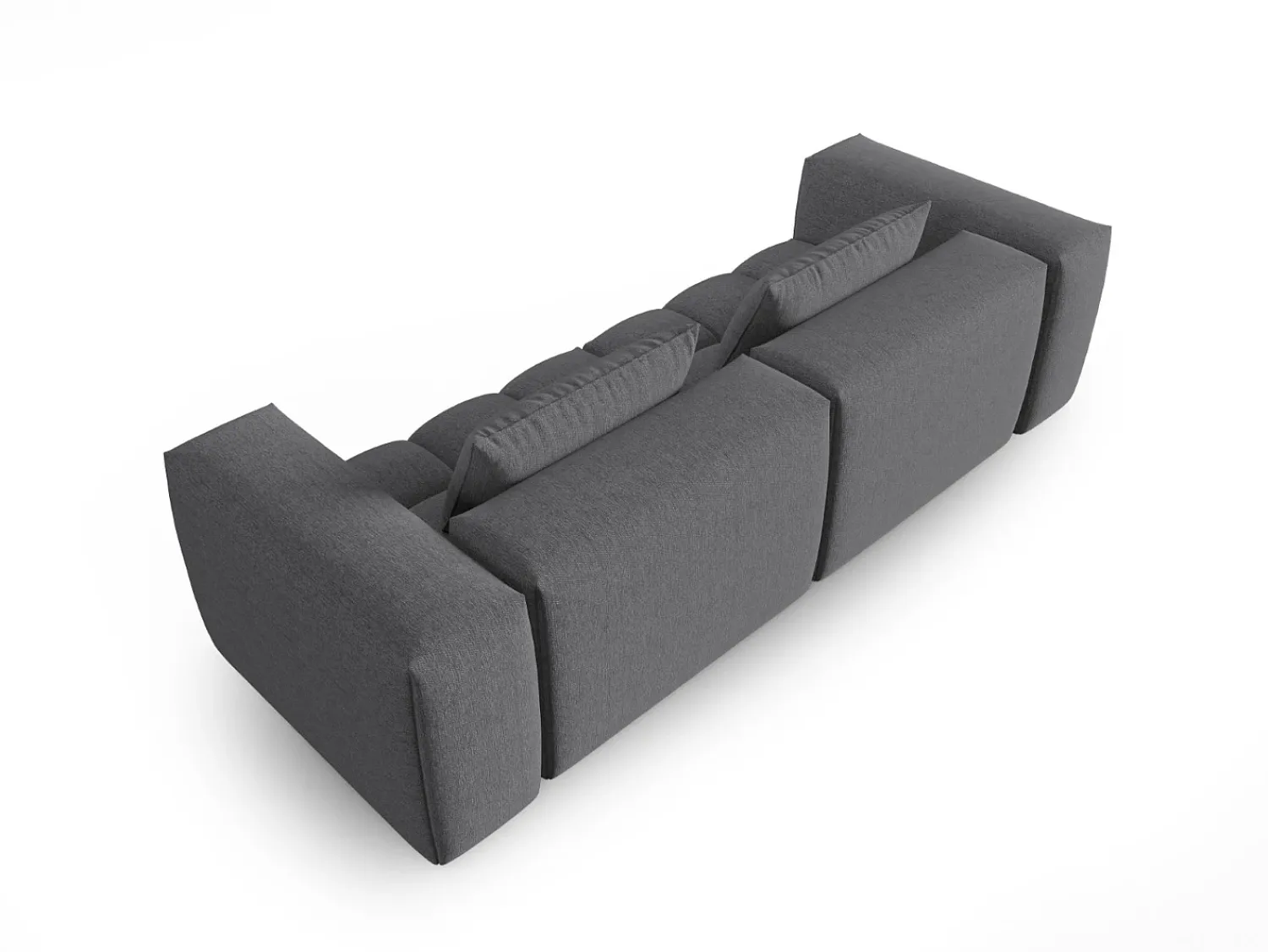 Sofá|CXL by Christian Lacroix - Sofá modular "Lorella" 3 lugares em tecido estrutural cinza - 230x85x70cm Cinzento